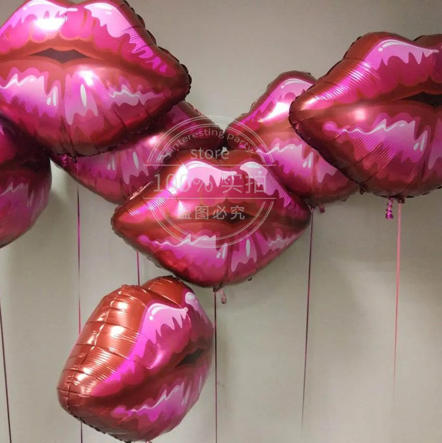 1/3Pcs 75*75cm Pink Red Lips Balloon for Valentine's Day and Birthday, Wedding Decor