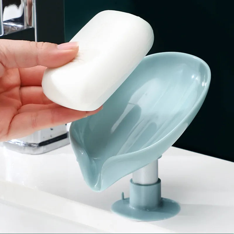 Leaf Shape Soap Box Drain Bathroom Holder
