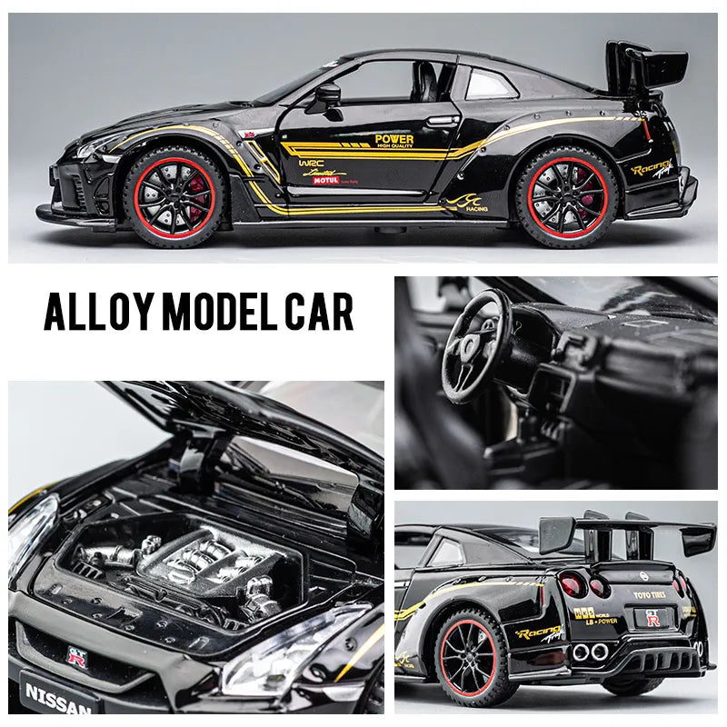 Racing Mad Black 1:32 Nissan GTR Alloy Sports Car