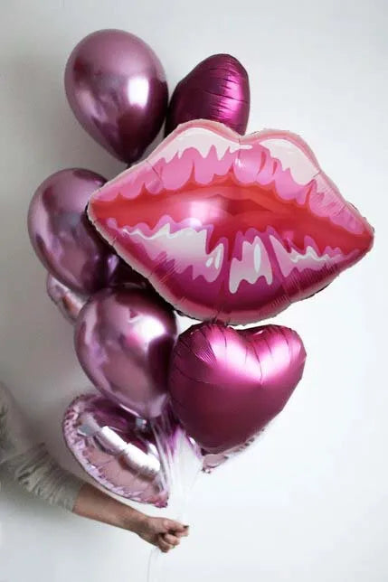1/3Pcs 75*75cm Pink Red Lips Balloon for Valentine's Day and Birthday, Wedding Decor