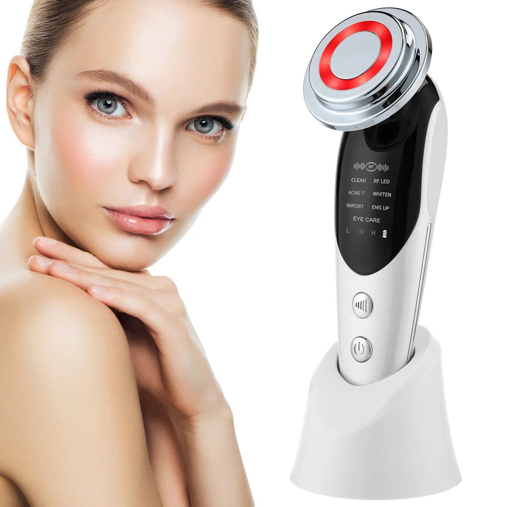 7 in 1 Facial Massager Mesotherapy LED EMS Skin Tightening Lifting Device