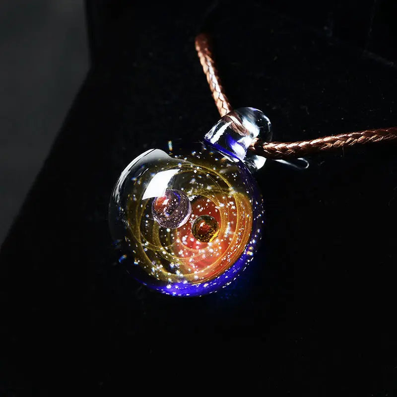 Cosmic Coloured Glaze Sky Glass Necklace