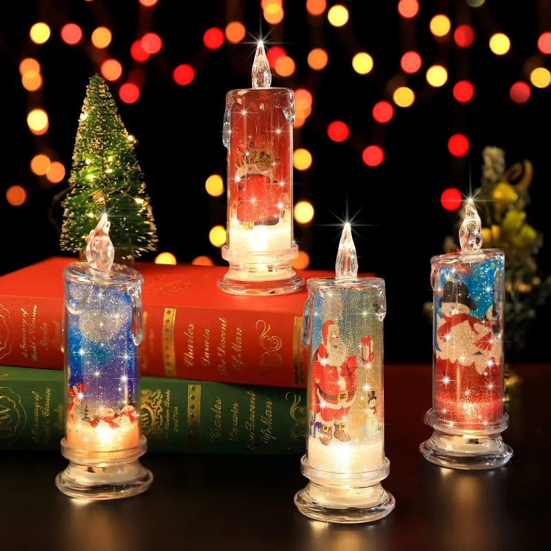 Christmas Flameless Santa Clause Snowman Candles